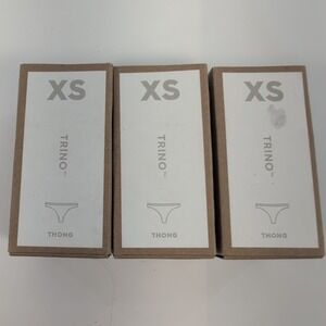 Lot of 3 NEW Allbirds Trino Thong Underwear Nimbus Merino Wool Womens Size XS